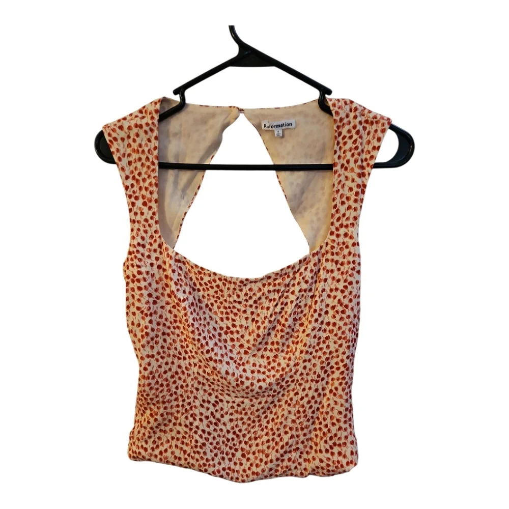 Reformation Size 4 Sleeveless Fitted Floral Print Diandra Top In Alma Print - Picture 2 of 7